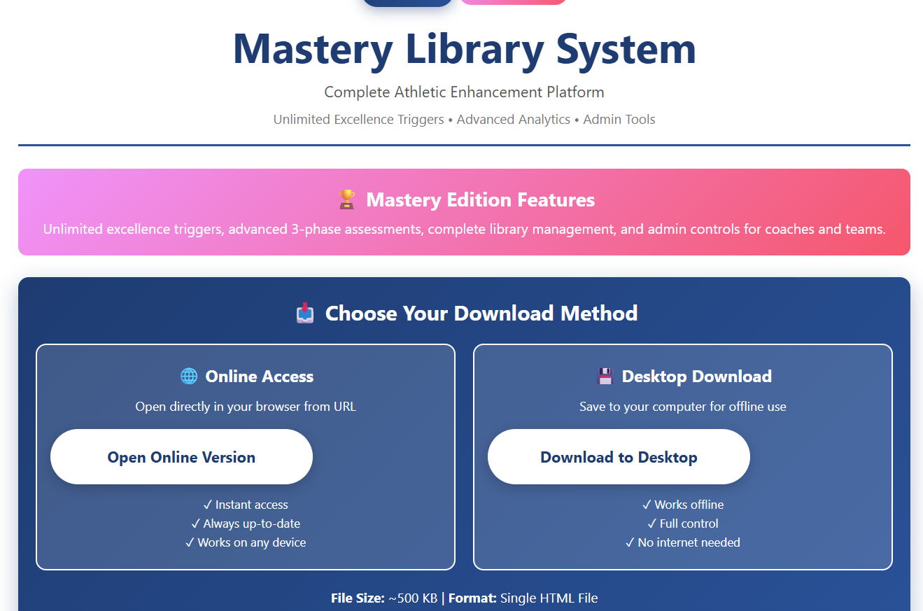 pic of download options for mastery library system